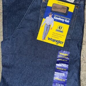 Wrangler Men's Dark Blue Bootcut Jeans